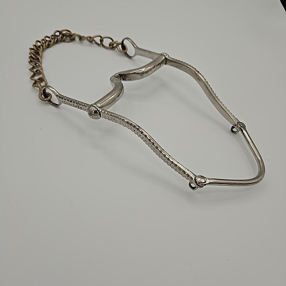 Hand forged Western Shanked Bit Copper Inlay Solid Slobber Bar
